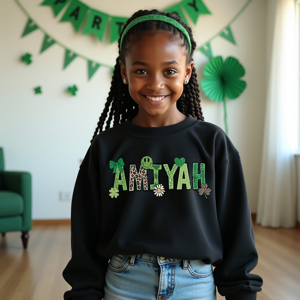 Black kids sweatshirts. Personalized sweatshirts.