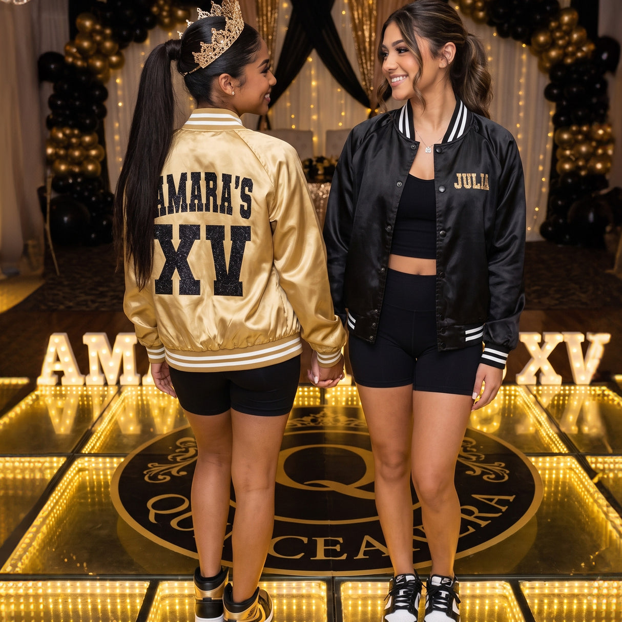 Glitter Quince XV Custom Varsity Baseball Jackets