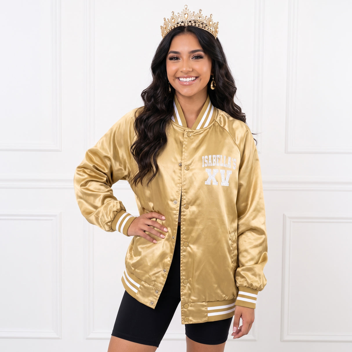 Glitter Quince XV Custom Varsity Baseball Jackets