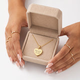 Mis XV Heart Shape Necklace with Engraved Date