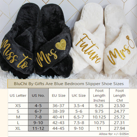 Gold Themed Personalized Engagement Gift Bundle with Slippers for New Fiance - Gifts Are Blue