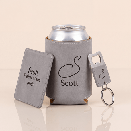3 Piece Personalized Groomsmen Proposal Gift Set - Gifts Are Blue