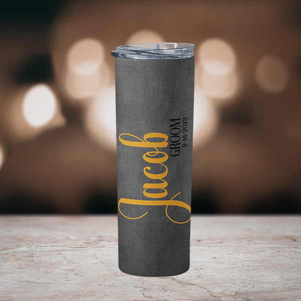 Personalized Groom and Groomsman 20oz Tumbler with Name Date and Title