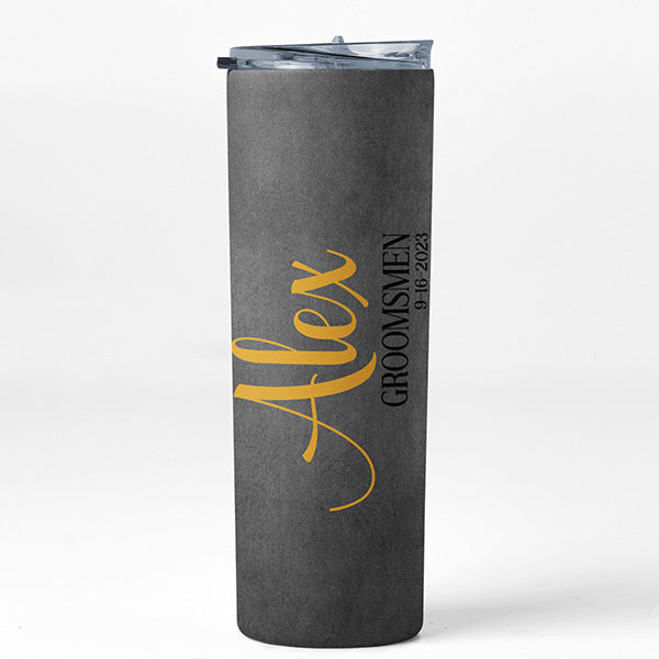 Personalized Groom and Groomsman 20oz Tumbler with Name Date and Title