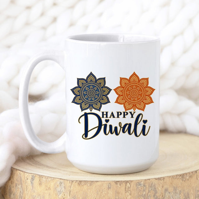 Happy Diwali Coffee Mug – Indian Festival Gift, 11oz & 15oz - Gifts Are Blue
