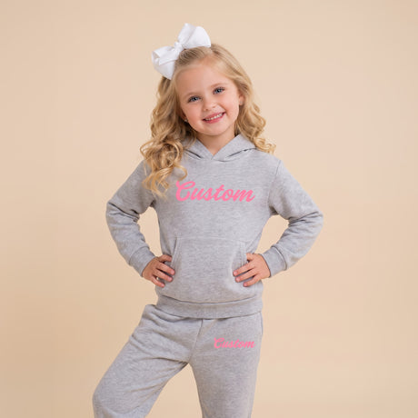 Custom Loungewear Set for Kids to Preteen, Toddler Hoodie no Drawstrings