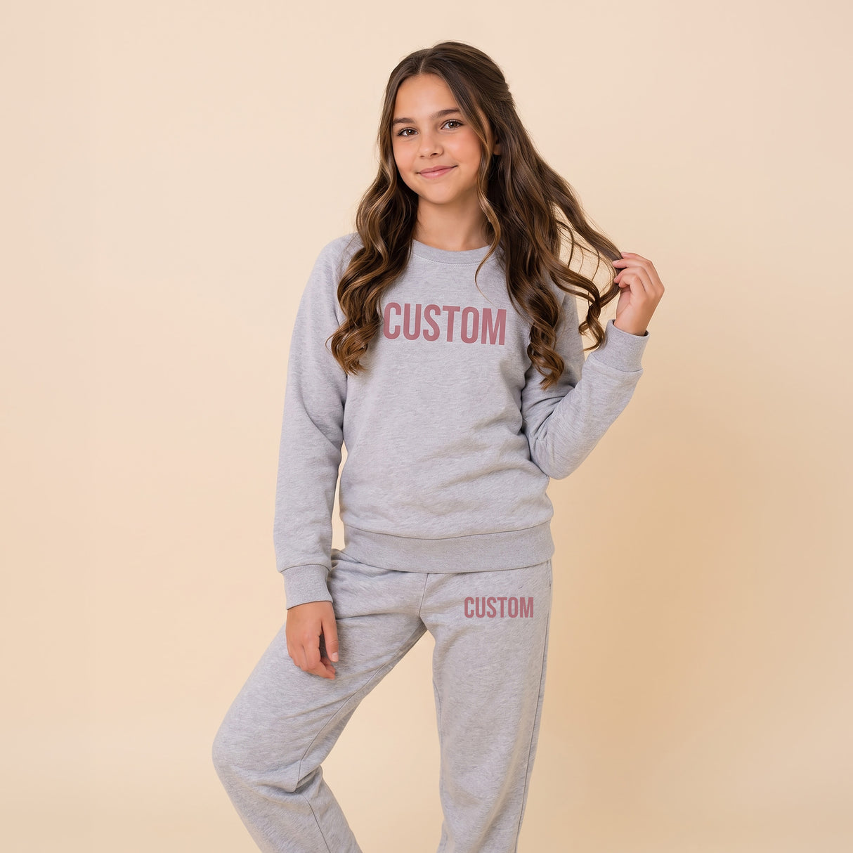 Custom Loungewear Set for Kids to Preteen, Toddler Hoodie no Drawstrings