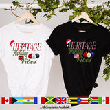 Christmas shirts for men, women and youths featuring your custom country colors and flag with a santa hat. A great alternative to the Ugly Sweater. all SKUs