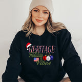 Heritage Christmas shirt to show your country pride.  Great United States of America holiday shirt with colors and american flag. all SKUs