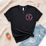 Hope Fight Believe Love Pocket Breast Cancer Awareness Month T-Shirt - Gifts Are Blue