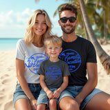 These custom family reunion beach shirts are perfect for family events and cruise vacations.