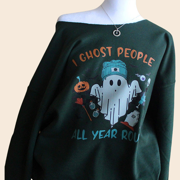 Cute Off the Shoulder Halloween Sweatshirts with Multiple Designs for Women