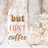 This iced coffee glass tumbler can be used for all sorts of drinks including smoothies, sodas, lemonade and more.  Gift for friends, mom, sisters, daughters, teachers and more.