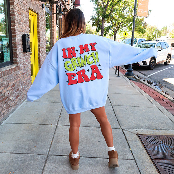 Funny In My Grinch Era Christmas Sweatshirt for Kids and Adults