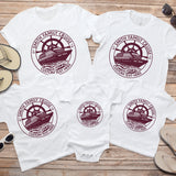 Coordinated matching family cruise shirts for family vacation or family reunion. 