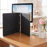 Split Initials w Name Birth Flower Personalized Binder for Her, Faux Leather