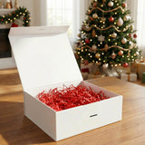 Multi Design Personalized Empty Christmas Gift Boxes w Magnetic Lid, Bow and Crinkle Paper
