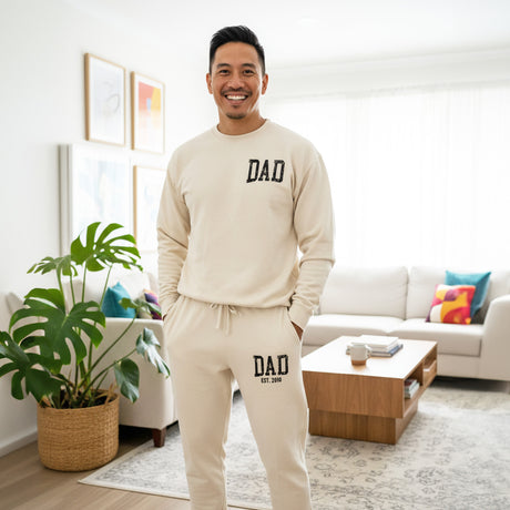 Comfort Colors Pocket Dad Est Loungewear Set, Personalized Gifts for Him