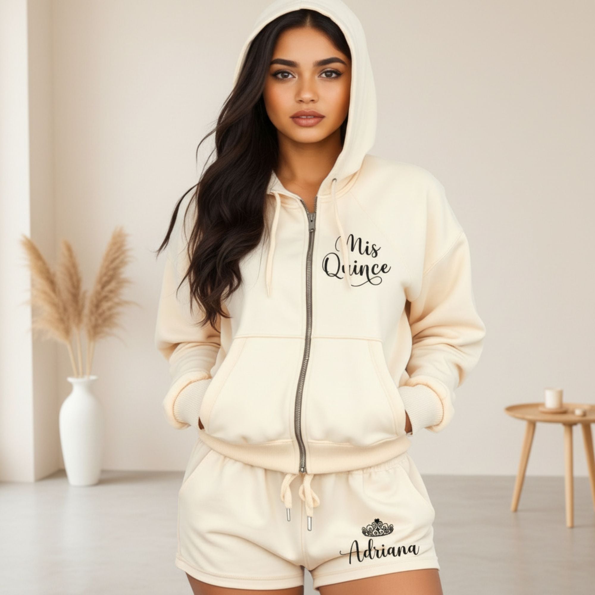 Personalized Mis Quince Años Two Piece Loungewear Set, Quinceañera Gift