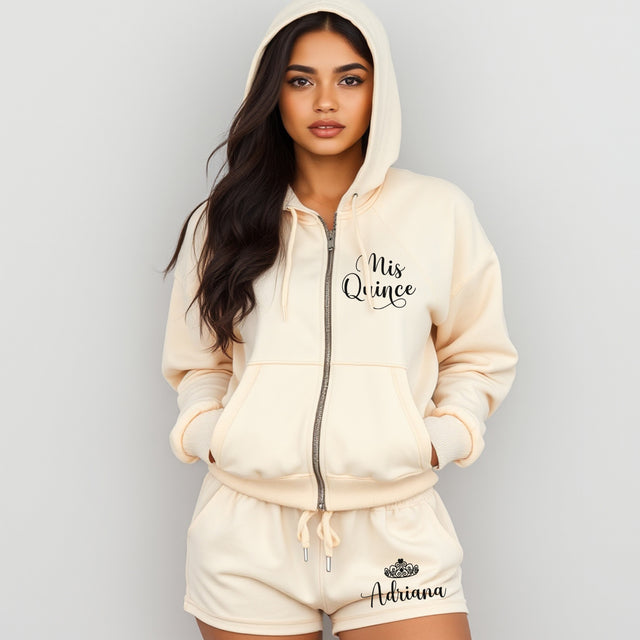 Fashionable getting ready quince set. loungewear for the quince day.