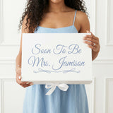 Floral Dusty Blue Engagement Gift Box for Bride - The Best Yes Ever Gift Set