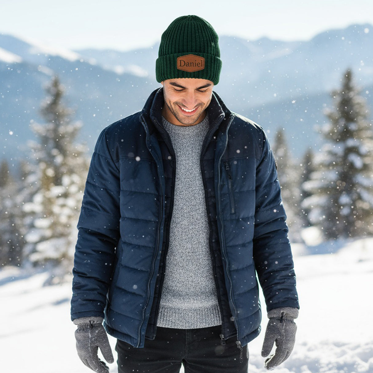 Cuffed Chunky Personalized Beanies for Adults with Name, Custom Gifts for Her and Him