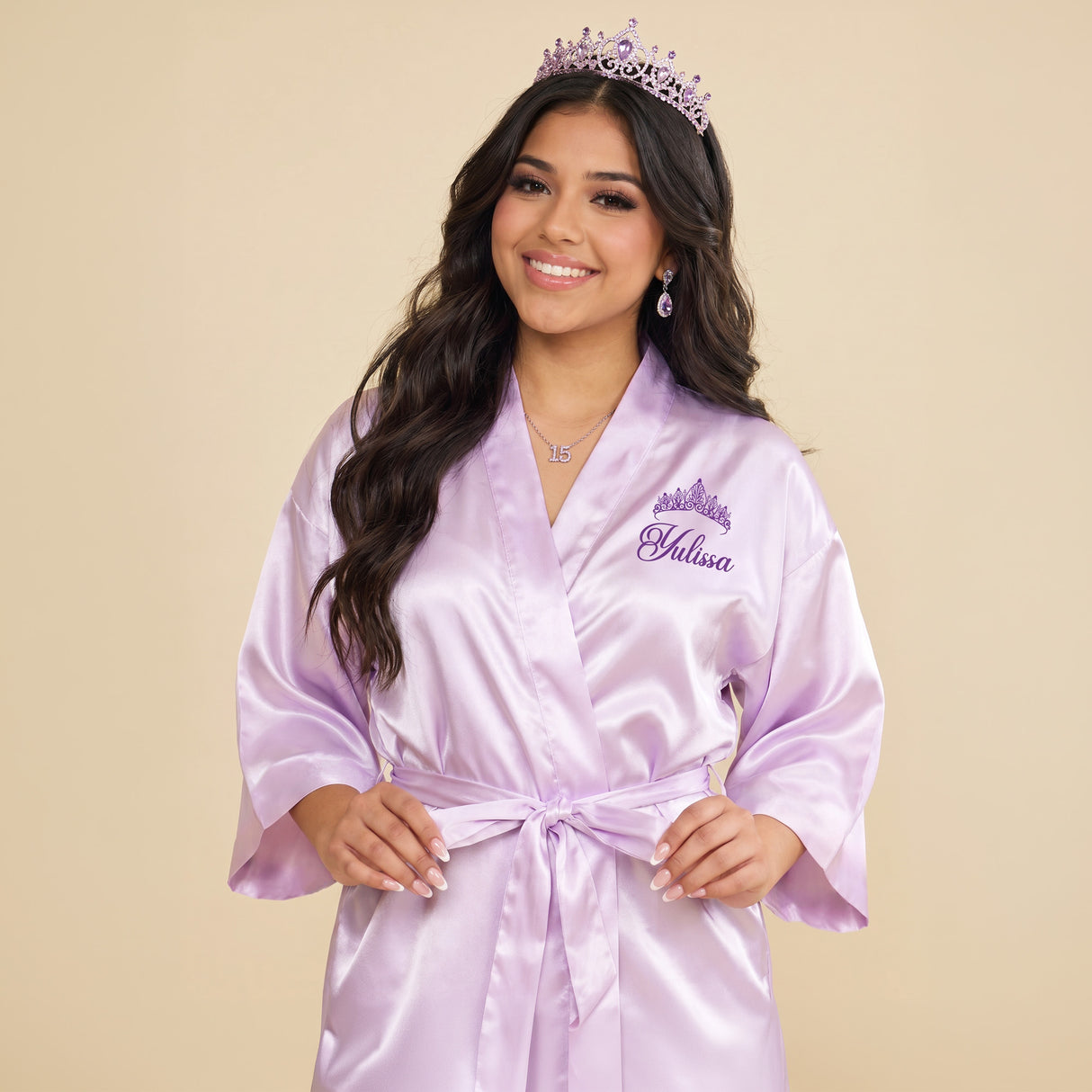 Classic Princess Quince Robe Personalized, Quinceanera Gift