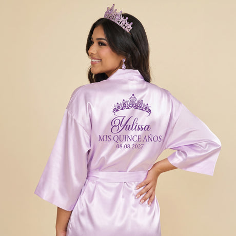 Classic Princess Quince Robe Personalized, Quinceanera Gift