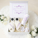 Sweet Pea Flower Girl Proposal Box with Fluffy Slippers & Tumbler