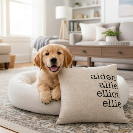 Personalized Throw Pillows with Names, Keepsake Item - Gifts Are Blue