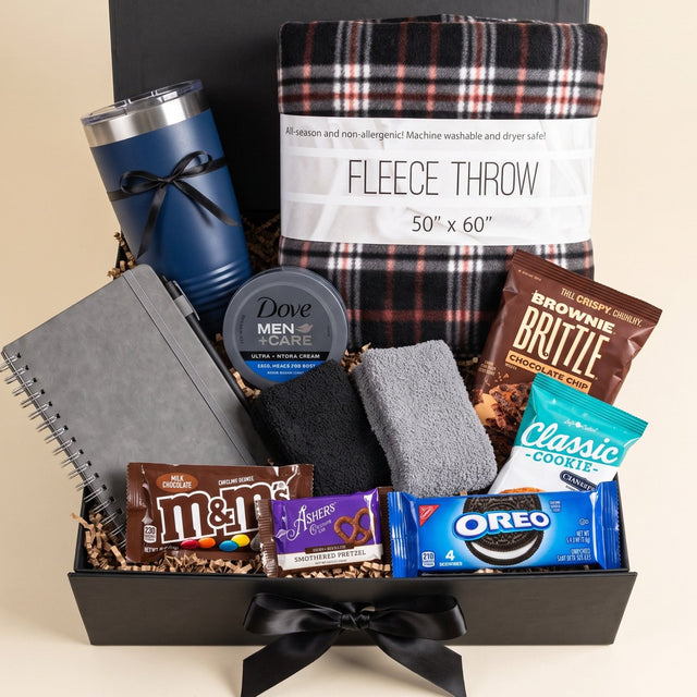 Lounge Life Comfort and Snack Gift Box for Teen Guys - Gifts Are Blue