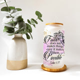 Glass tumbler with Bible verse. Christian Glass tumbler.