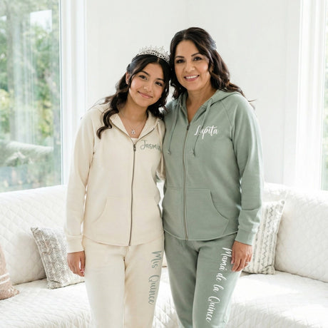 Personalized Mis Quince Años Two Piece Loungewear Set, Quinceañera Gift - Gifts Are Blue