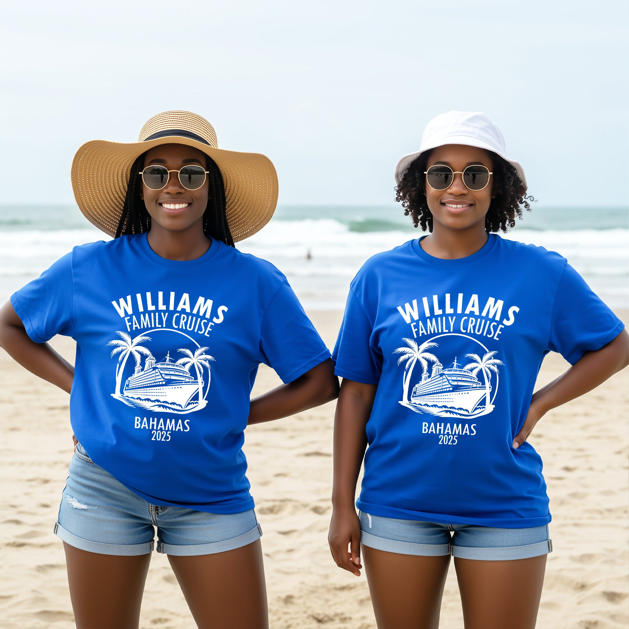Personalized cruise shirts for group trips, perfect for matching outfits on a cruise or vacation. 