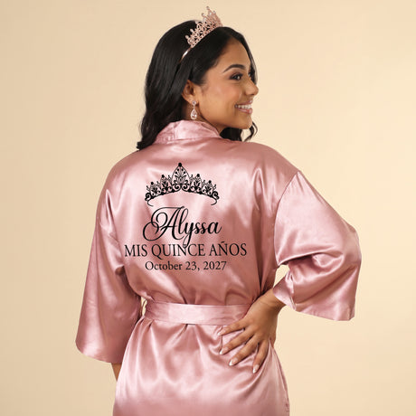 Classic Princess Quince Robe Personalized, Quinceanera Gift