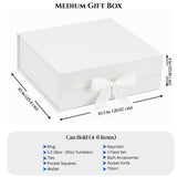 Multi Design Personalized Empty Christmas Gift Boxes w Magnetic Lid, Bow and Crinkle Paper