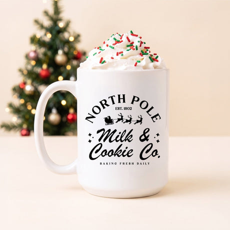 North Pole Milk & Cookie Co. Christmas Mug - Gifts Are Blue