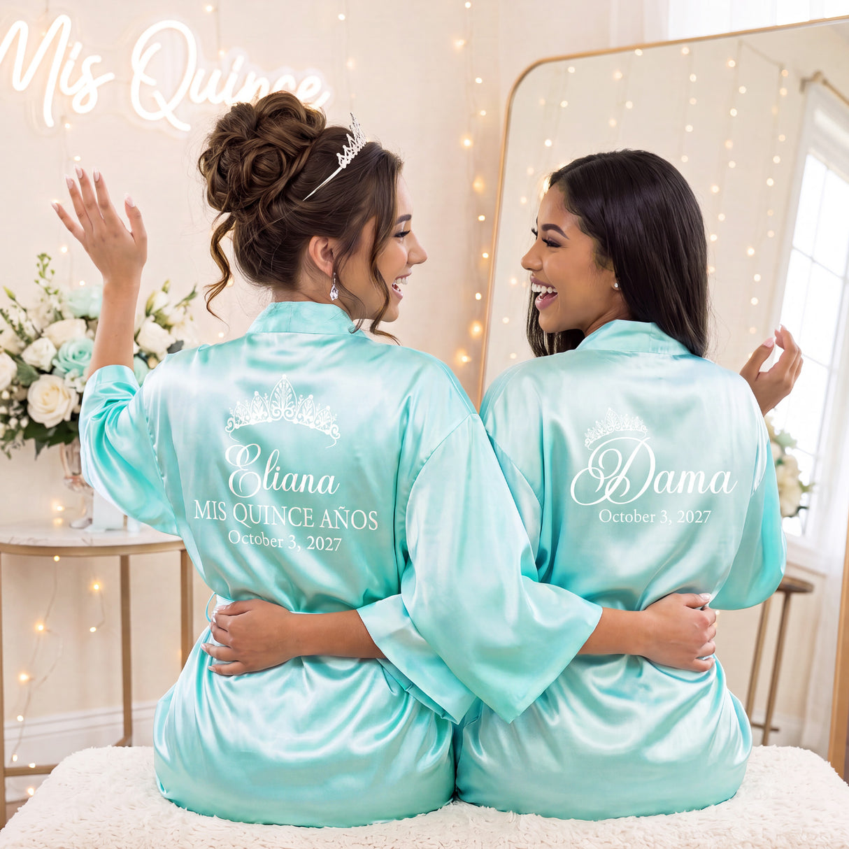 Classic Princess Quince Robe Personalized, Quinceanera Gift