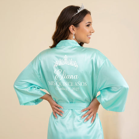 Classic Princess Quince Robe Personalized, Quinceanera Gift