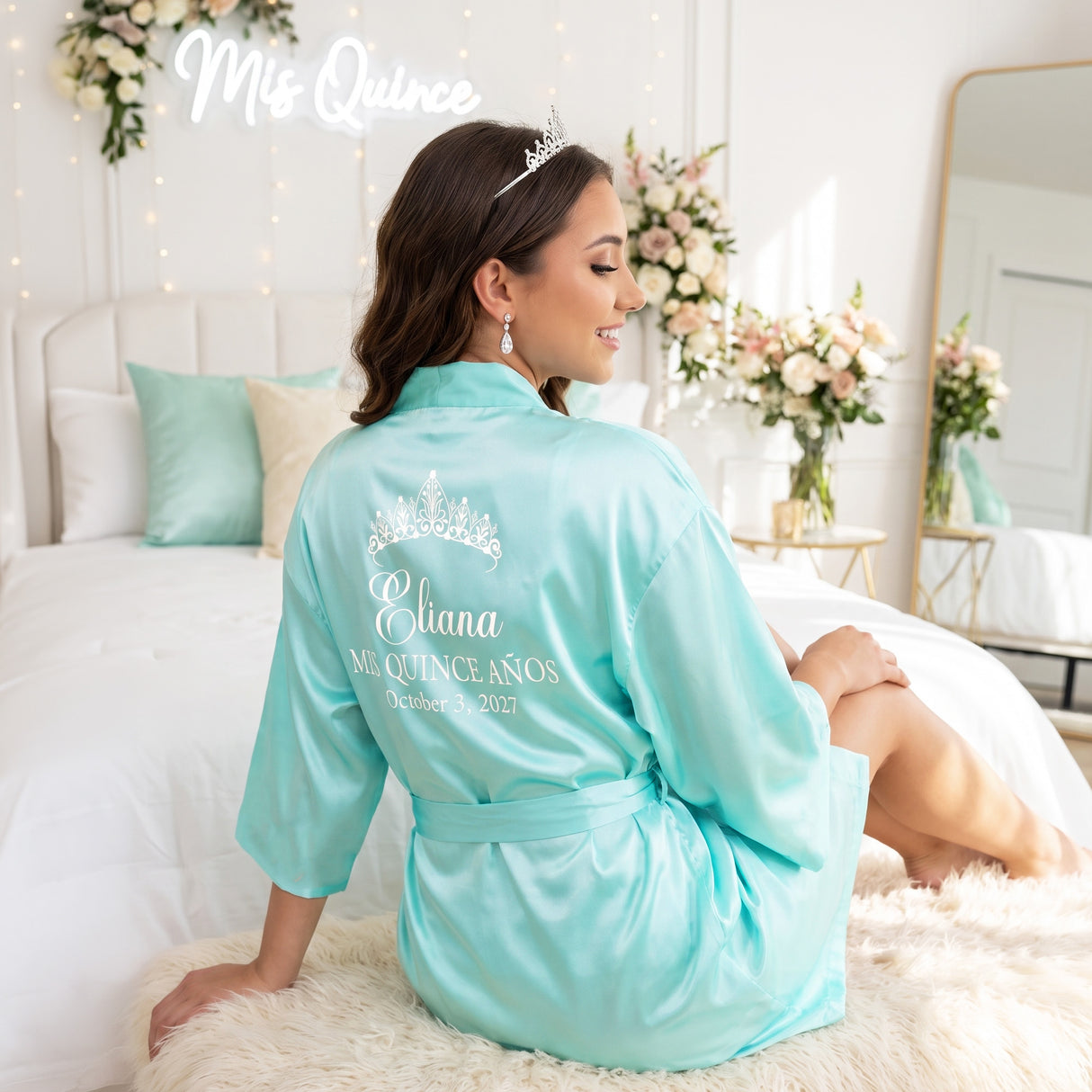 Classic Princess Quince Robe Personalized, Quinceanera Gift