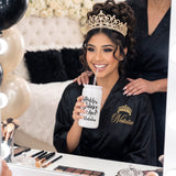 Black and Gold Quinceanera Gift Box w Rhinestone Cup and Jewely Box