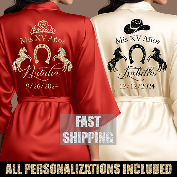 Pretty Personalized Mis XV Anos Charro Robe Quinceanera Gift