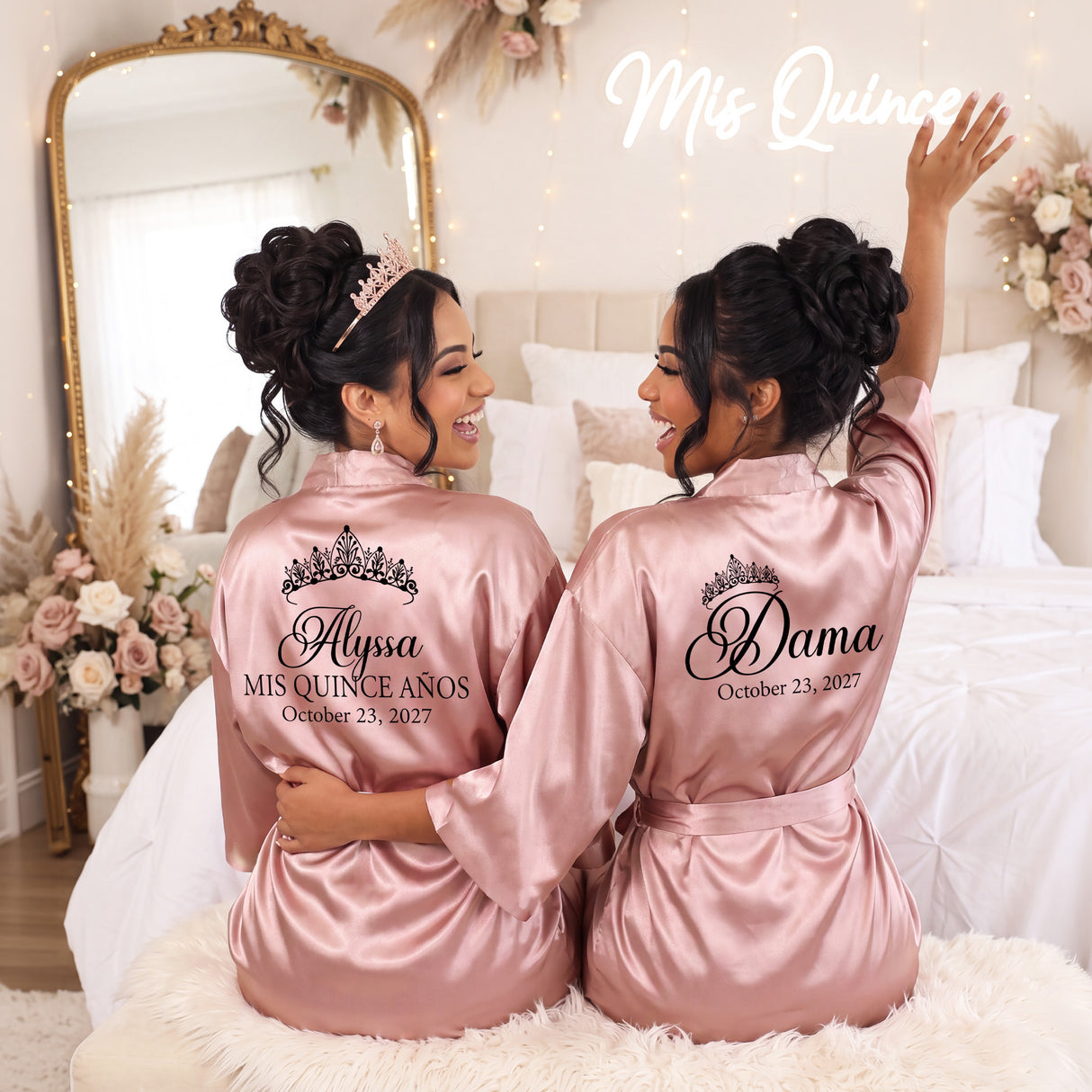 Classic Princess Quince Robe Personalized, Quinceanera Gift