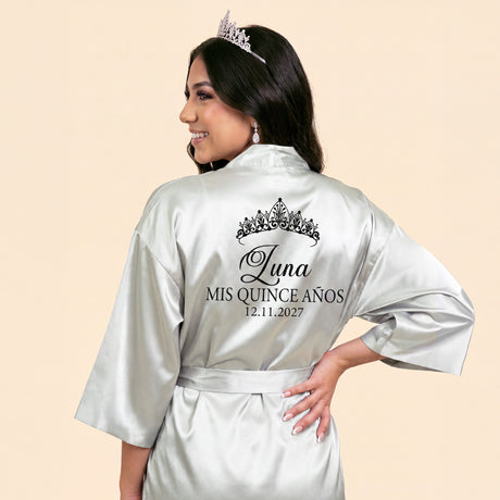 Classic Princess Quince Robe Personalized, Quinceanera Gift