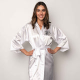 Custom bride and bridesmaid robe with monogram. Personalized bridesmaid robe set.