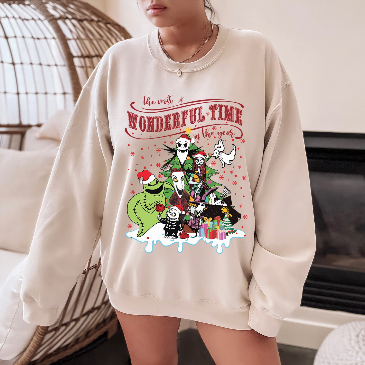 The Most Wonderful Time of the Year Christmas Sweatshirt with Movie Characters
