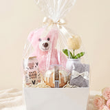 Cozy Cake Break Mom Gift Basket with Bundt Cake, Teddy Bear & Glass Tumbler
