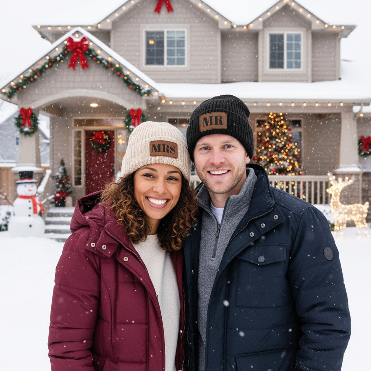 Cuffed Chunky Personalized Beanies for Adults with Name, Custom Gifts for Her and Him