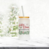 16 oz Mrs. Claus but Married to the Grinch Frosted Tumbler with Lid and Straw