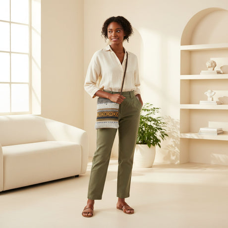 Myra Bag Tribal Pattern Small & Crossbody Bag, Grey